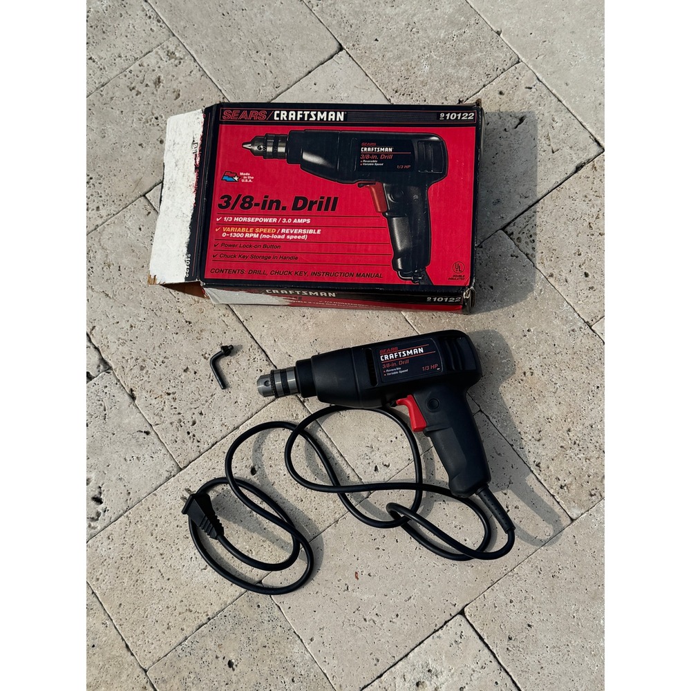 Craftsman 3/8 in Corded Drill Variable Speed Reversible 1/3 HP USA‎